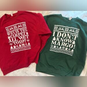 His and Hers Christmas Vacation theme Holiday Sweatshirts